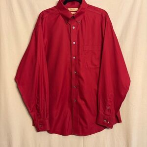Round tree and Yorke Gold Label L Classic Red Men's Button-Down Shirt